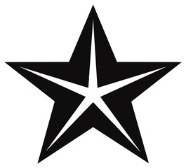 Fototapeta premium Bold Black Five-Pointed Star Symbol with White Outline Graphic
