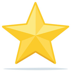 Obraz premium Single Shining Gold Star Five Points Vector Illustration Graphic