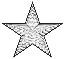 Obraz premium Stylized Star Illustration with Concentric Linear Layers Inside Shape