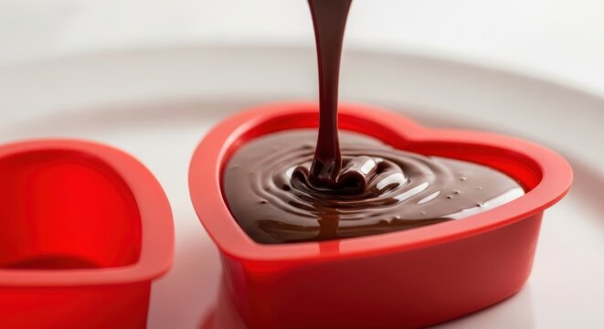 Pour melted chocolate into the mold.