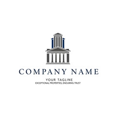 Fototapeta premium Classic Building Logo Design Template Illustration.