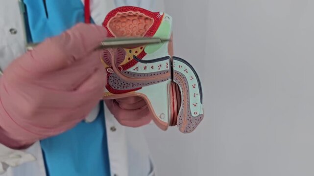 Understanding human anatomy through a detailed model of the reproductive system in a medical setting