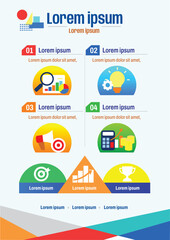 Modern Geometric Business Infographic Template With 4 Steps Process
