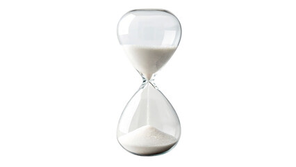 Large glass hourglass on a transparent background