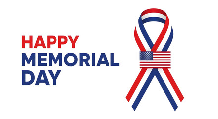 Obraz premium Memorial day tribute ribbon honoring fallen heroes on memorial day