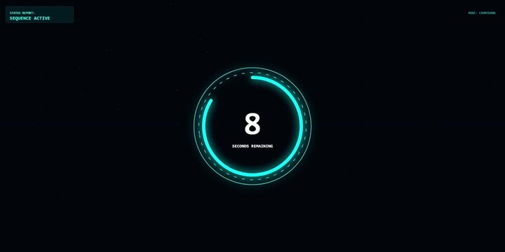 Futuristic Countdown Animation Starting From Ten
