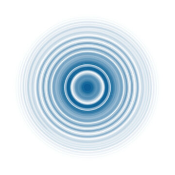 Concentric blue sound waves radiating from a center point.