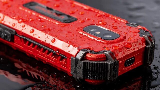 Medium shot highlighting a shockproof pager case absorbing impact from drops with durable cushioning materials for workplace safety