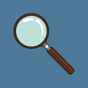 Magnifying Glass Minimalist Vector Illustration for Zoom and Search . Critical Thinking Concept. Exploring Ideas and Seeking Answers