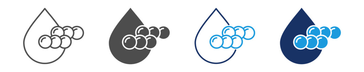 fatty acids icon set multi concept