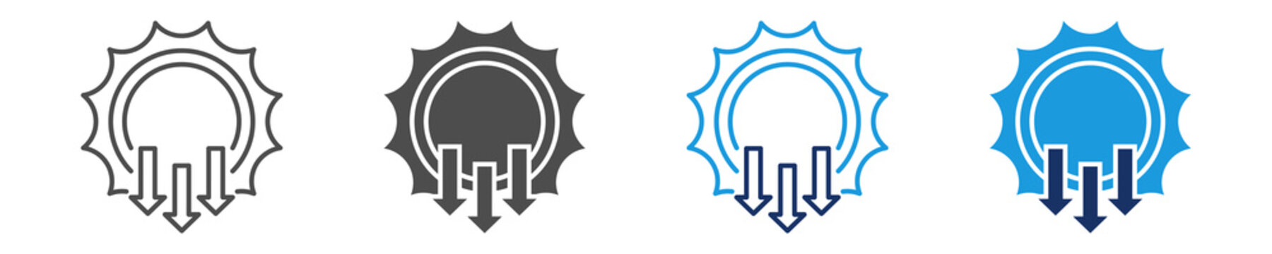 ultraviolet light icon set multi concept