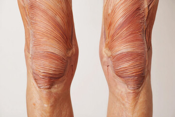 Amyotrophic Lateral Sclerosis Close up of human leg muscles and knee joint anatomy
