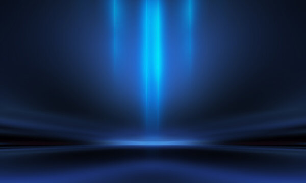 Abstract blue light rays background