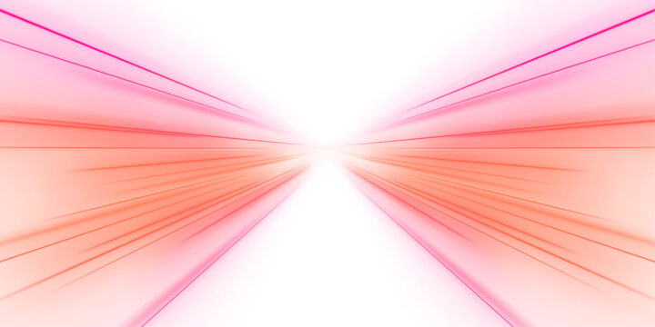 Electric light streaks flow through dark space in smooth arcs. Neon pink and blue tones enhance motion perception. Abstract cyber motion PNG.