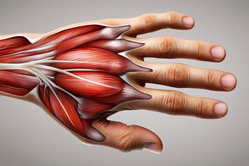 Amyotrophic Lateral Sclerosis Human Hand Anatomy Muscles Tendons and Bones Exposed