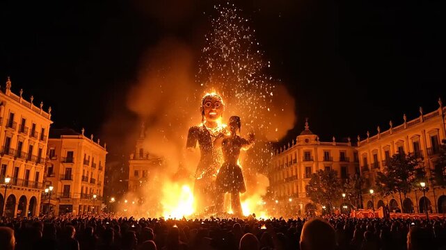 Burning Artistry Illuminates the Night Sky in a Dazzling Las Fallas Spectacle