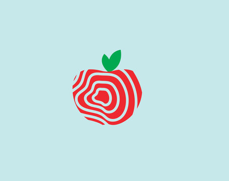 Line Art Apple Logo &ndash; Thin monoline apple outline, perfect for tech or wellness brands. Luxury Apple Logo