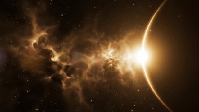 Cosmic spectacle - A celestial dance of light and nebulous formations.