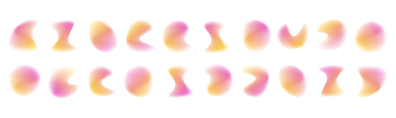 Soft watercolor blur meshes overlay circular gradient backgrounds. Grainy neon textures enhance depth and motion. Abstract colorful art PNG. © dedstock