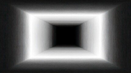 A bright light emanates from a rectangular tunnel entrance viewed from the dark end perspective
