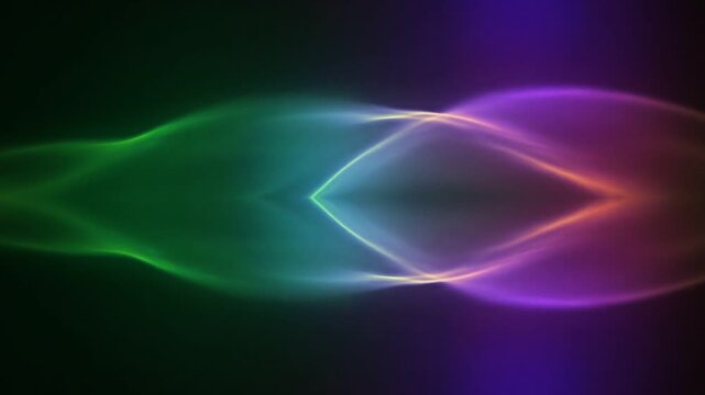 Abstract flowing energy waves in vibrant colors against a dark background.