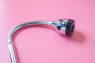 Faucet for washbasin, kitchen, bathroom, shower.Water faucet on background.