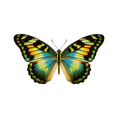 Fototapeta premium Colorful Teal and Orange Butterfly Graphic Transparent PNG