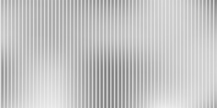 Ribbed metal glass with 3D texture effect and abstract fluted panel. Reeded polycarbonate with striped gradient and ripple blur. Silver acrylic tile with frozen light and vintage overlay.