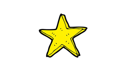Obraz premium Simple yellow star illustration on a clean background from a straightforward view
