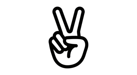 Obraz premium Hand showing the peace sign (V-sign), symbolizing peace and victory, on an isolated white background.