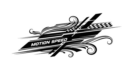 Abstract Motion Speed Graphic Element with Racing Stripes and Dynamic Lines on Isolated White Background © ZAENAL