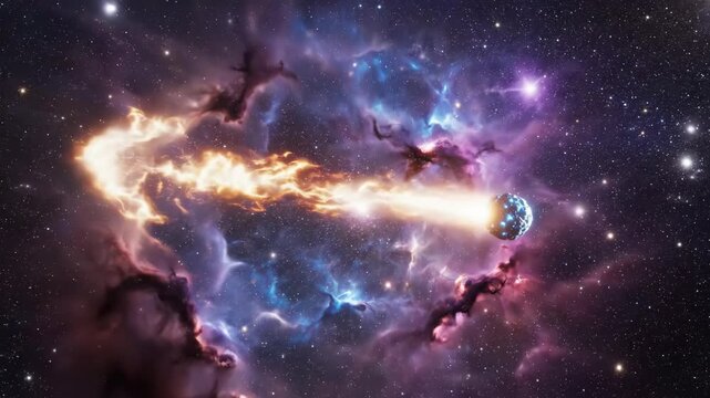 Cosmic Explosion - A Stunning Visual Depiction of Celestial Phenomena.