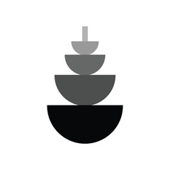 Balance icon with stones. Flat pebble logo. Harmony and wellness poster. Geometric pyramid, stack of stones composition. Vector illustration .EPS 10 .