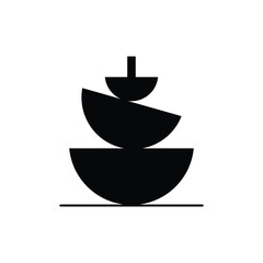 Balance icon with stones. Flat pebble logo. Harmony and wellness poster. Geometric pyramid, stack of stones composition. Vector illustration .EPS 10 .