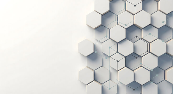Geometric pattern of interconnected hexagonal modules in modern design