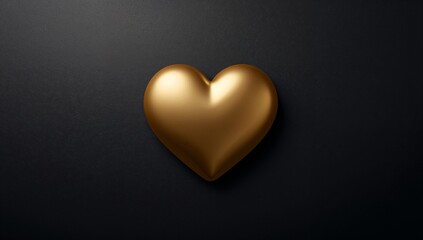 Obraz premium Displaying metallic gold heart sitting on tabletop, showing soft shadow and soft highlight