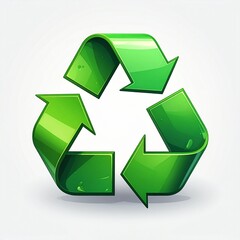 Obraz premium Recycle icon green color on pastel retro gradien isolated on white and transparent background Remove png