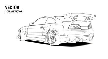 Sports Car Vector Illustration Sketch Style. © Fikri