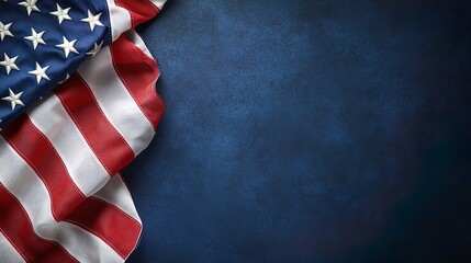 american flag frame on textured background with copy space