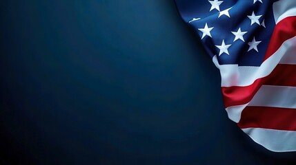 american flag frame on textured background with copy space