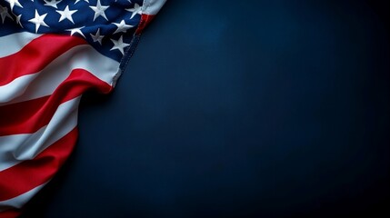 american flag frame on textured background with copy space