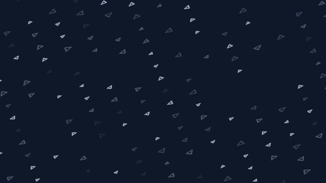 Observing Calm Scene with Subtle Floating Triangles in Dim Blue Backdrop