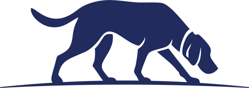  illustration of a dog sniffing purple color