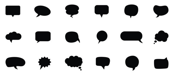 Black speech bubble collection. Set of speech bubble. Speech bubble comic © Mdnuhun