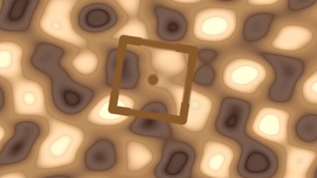 Abstract square frame floating over a textured background.