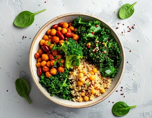 Plant-Based Protein Bowl Top View (No Packaging)