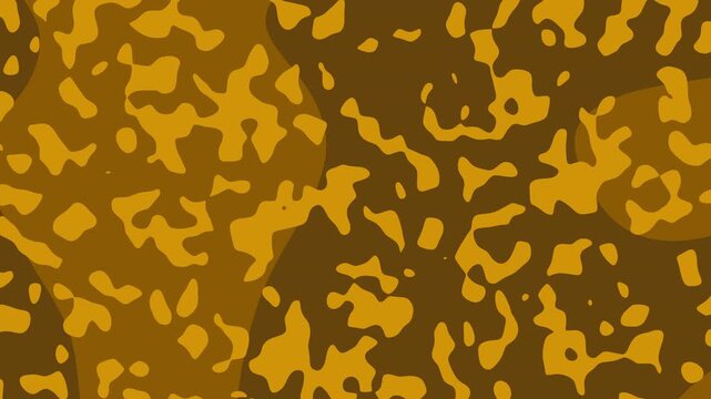 Abstract pattern is filled with brown and yellow organic shapes. Suitable for nature inspired designs, abstract background.