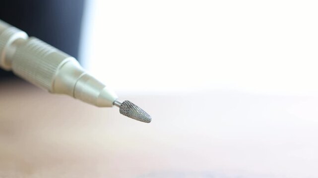 Manicure nail tool, cutter for manicure or fraser. Selective focus. 4K