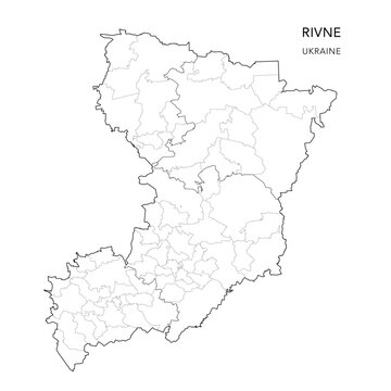 Vector Map of Rivne Oblast with Administrative Subdivisions of Raions (Districts) and Hromadas (Communities) of Rivne - Ukraine 2026