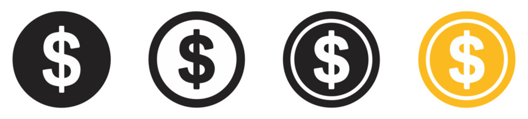 Obraz premium us dollar coin money icon set